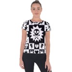 Gothic Punk Skull Short Sleeve Sports Top 