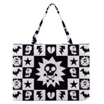 Gothic Punk Skull Zipper Medium Tote Bag