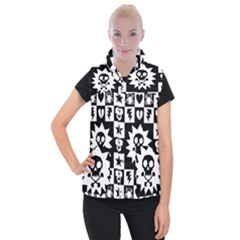 Gothic Punk Skull Women s Button Up Vest from ArtsNow.com