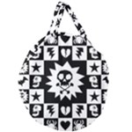 Gothic Punk Skull Giant Round Zipper Tote