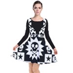 Gothic Punk Skull Plunge Pinafore Dress