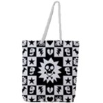 Gothic Punk Skull Full Print Rope Handle Tote (Large)