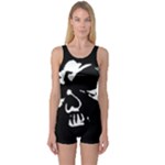 Gothic Skull One Piece Boyleg Swimsuit