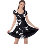 Gothic Skull Cap Sleeve Dress