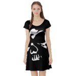Gothic Skull Short Sleeve Skater Dress