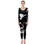 Gothic Skull Long Sleeve Catsuit