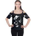 Gothic Skull Cutout Shoulder Tee