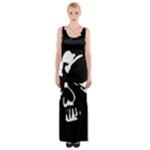 Gothic Skull Thigh Split Maxi Dress