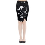 Gothic Skull Midi Wrap Pencil Skirt