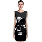 Gothic Skull Sleeveless Velvet Midi Dress