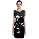 Gothic Skull Sleeveless Velvet Midi Dress