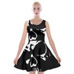 Gothic Skull Velvet Skater Dress