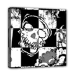 Grunge Skull Mini Canvas 8  x 8  (Stretched)