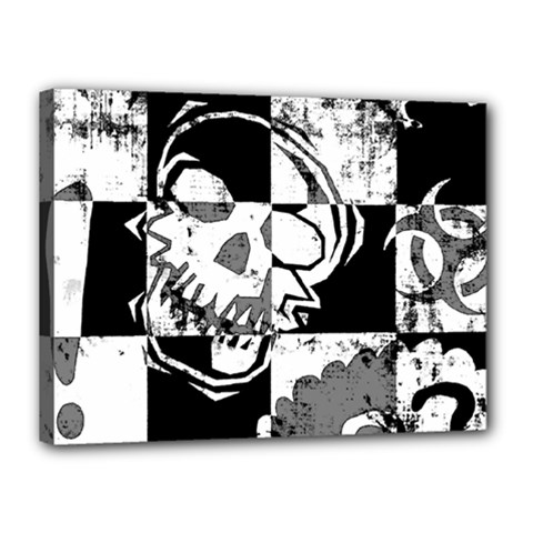 Grunge Skull Canvas 16  x 12  (Stretched) from ArtsNow.com