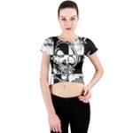 Grunge Skull Crew Neck Crop Top