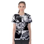 Grunge Skull Women s Sport Mesh Tee