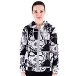 Grunge Skull Women s Zipper Hoodie