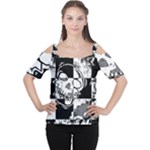 Grunge Skull Cutout Shoulder Tee