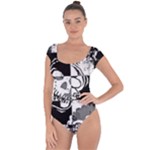 Grunge Skull Short Sleeve Leotard 