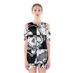 Grunge Skull Shoulder Cutout One Piece Dress