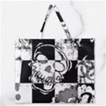 Grunge Skull Zipper Large Tote Bag