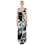 Grunge Skull Thigh Split Maxi Dress