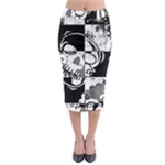 Grunge Skull Midi Pencil Skirt