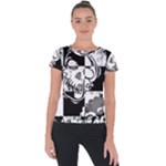 Grunge Skull Short Sleeve Sports Top 