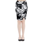 Grunge Skull Midi Wrap Pencil Skirt