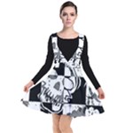 Grunge Skull Plunge Pinafore Dress