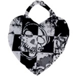 Grunge Skull Giant Heart Shaped Tote