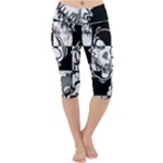 Grunge Skull Lightweight Velour Cropped Yoga Leggings