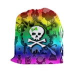 Kawaii Rainbow Skull Drawstring Pouch (XXL)