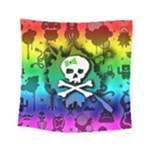 Kawaii Rainbow Skull Square Tapestry (Small)