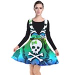 Kawaii Rainbow Skull Plunge Pinafore Dress