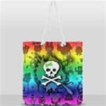 Kawaii Rainbow Skull Full Print Rope Handle Tote (Large)