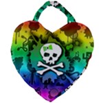 Kawaii Rainbow Skull Giant Heart Shaped Tote