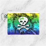 Kawaii Rainbow Skull Canvas Cosmetic Bag (Medium)