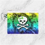 Kawaii Rainbow Skull Canvas Cosmetic Bag (Medium)