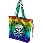 Kawaii Rainbow Skull Drawstring Tote Bag