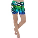 Kawaii Rainbow Skull Lightweight Velour Yoga Shorts