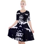 Morbid Skull Quarter Sleeve A-Line Dress