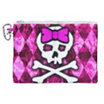 Pink Bow Princess Canvas Cosmetic Bag (XL)