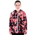 Love Heart Splatter Women s Zipper Hoodie