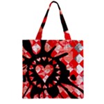 Love Heart Splatter Zipper Grocery Tote Bag