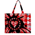 Love Heart Splatter Zipper Mini Tote Bag