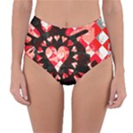 Love Heart Splatter Reversible High-Waist Bikini Bottoms