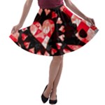 Love Heart Splatter A-line Skater Skirt