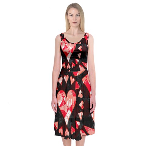 Love Heart Splatter Midi Sleeveless Dress from ArtsNow.com