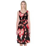 Love Heart Splatter Midi Sleeveless Dress